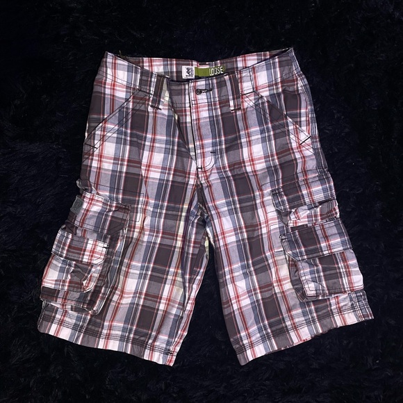 very cute kids lee dungarees plaid capris - Picture 1 of 4